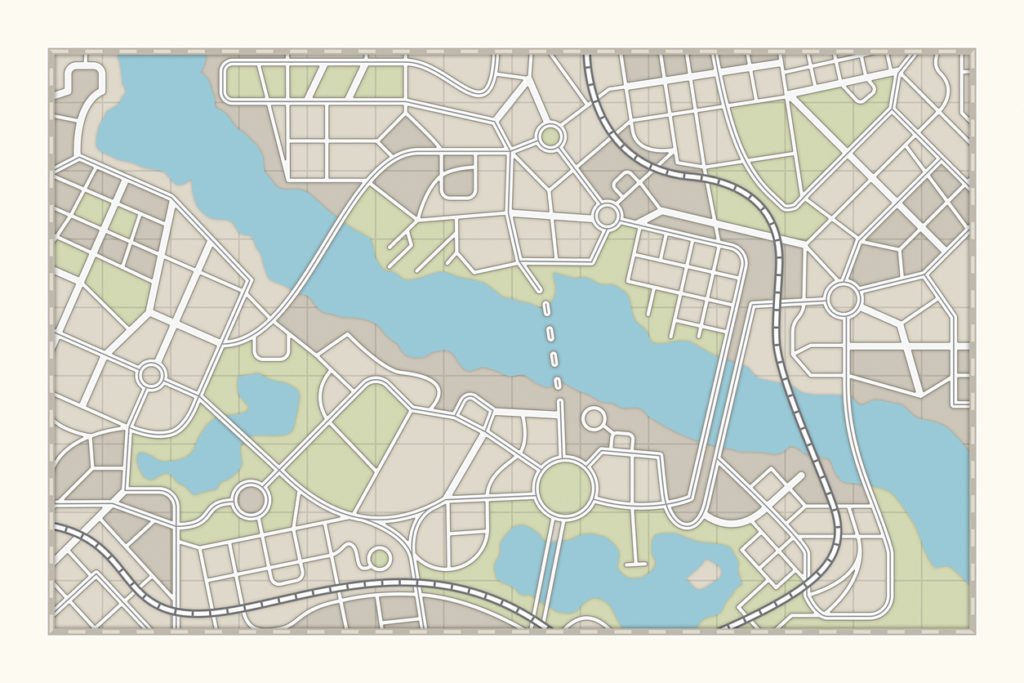 2d digital map of undefined city